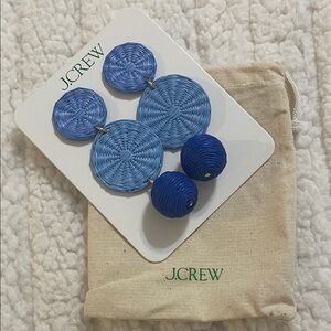 J. Crew Two-Tone Blue Woven Drop Earrings